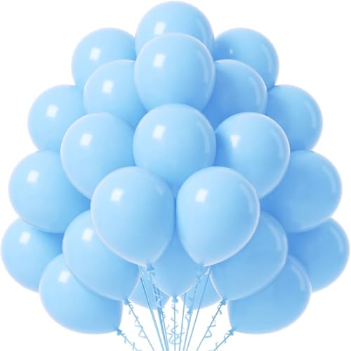 50 globos azul claro, diámetro de 35 cm, para cumpleaños, bodas y fiestas, aire y helio (color a elegir)