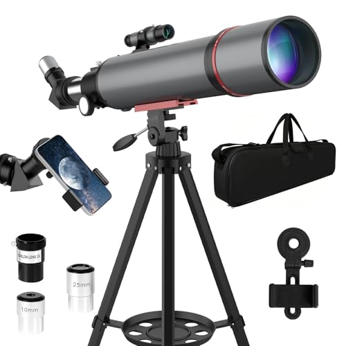 Telescope for Adults High Powered, 90mm Aperture 600mm Professional Refractor Telescopes for Kids & Beginners, Magnification 180X, Gifts for Planet Observation with Phone Adapter Tripod & Carry Bag