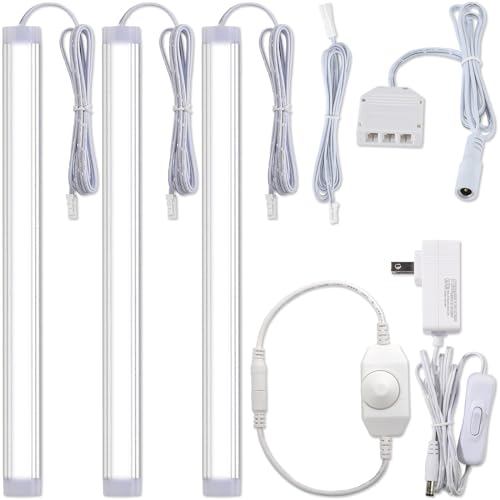 Meigour LED Light Bar, 12' Bar Light for Under Cabinet, Curio Display, Hutch Bookcase Shelf...