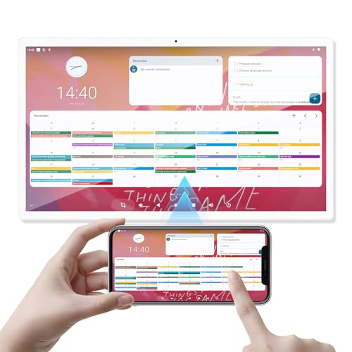 SIOXCFZ 21.5-inch Digital Calendar, 6+128G 1080P Smart Calendar with Touchscreen, Electronic Wall Planner Chore Chart with Advanced Voice Interaction for Family Schedules, Wall Mount Included