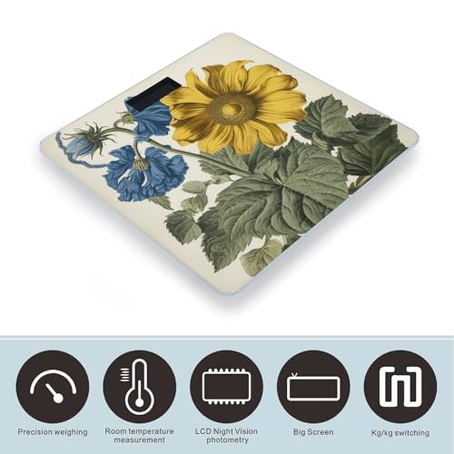 Báscula digital de baño con pantalla LED clara y plataforma 10x10 in miniatura 3