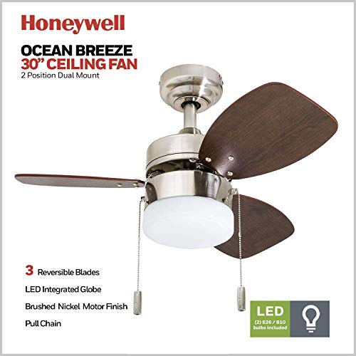 Honeywell Ceiling Fans Ocean Breeze Modern 30 Inch Ceiling Fan with Light - image 2