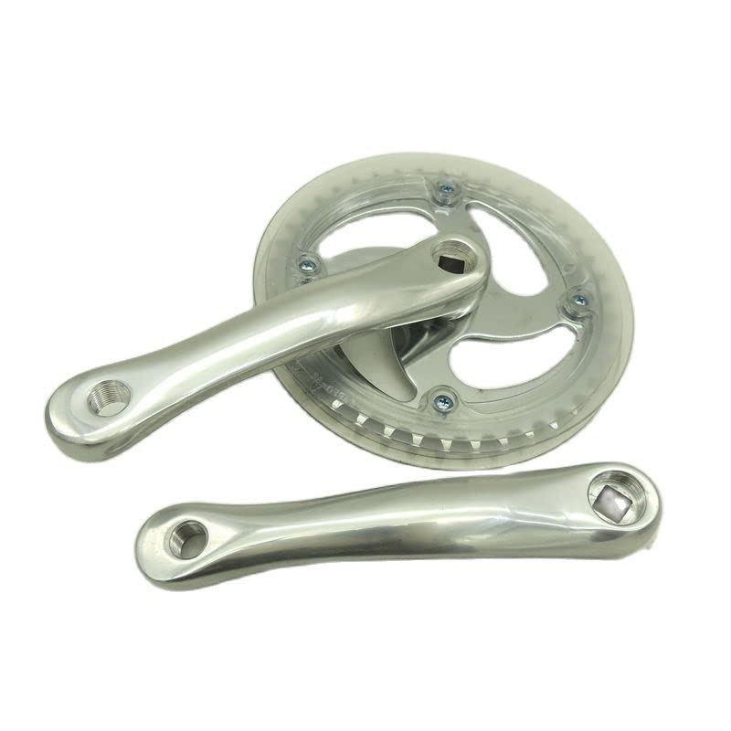 Guarnitura MTB 46T Road Bicycle Grulenkset Single Speed Bike Crank 165mm Pieghevole Bike Sliver a Catena Ruota Ruota Ruota in Alluminio Guarnitura