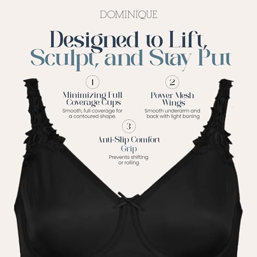 Image of Dominique Mystique Minimizer Bra #7000 - Seamless Full Figure Underwire Lingerie for Women, Smooths & Shapes