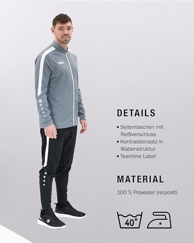 JAKO Herren Polyesterjacke Power, Steingrau, 3XL – Ansicht 5