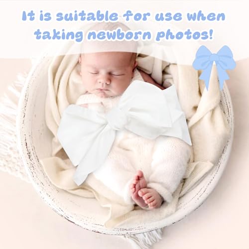Image of Newborn Swaddle Sash, Soft Cotton Bow Decorative Strap for Swaddles, Adorable Maternity Bow Sash, 70x5.5 Inch, White