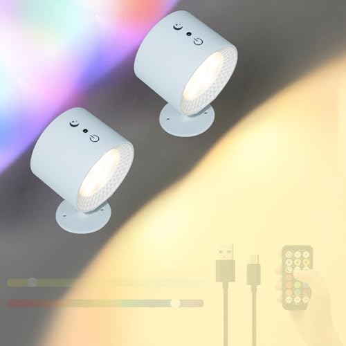 Luz RGB de pared regulable sin cables para zonas sin enchufes con batería recargable USB