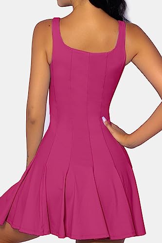 QINSEN-Womens-Sleeveless-Tennis-Dress-with-Shorts-Square-Neck-Ribbed-Pleated-Athletic-Dresses
