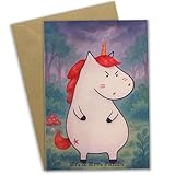 Mr. & Mrs. Panda Grußkarte Einhorn Wut Design - Geschenk, einladungskarten, Arbeit, Unicorn, Spaß, Einhörner, hochzeitskarten, Beileidskarte, Lustig, weihnachtskarten, Grußkarten