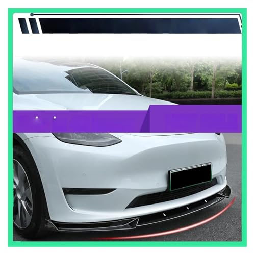 Lèvre de pare-chocs avant Tesla Model Y : splitter diffuseur look carbone 19-24 - 2