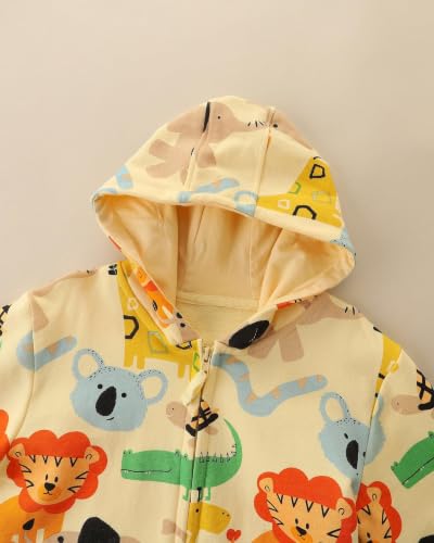 Image of Toddler Zip Up Hoodie Sweatshirt Fall Clothes Boys Jacket With Hood 2-7 Years