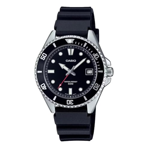 Casio MDV10-1A1V Unisex Dive Inspired 38 mm Rubber Band Black Dial Sports Watch