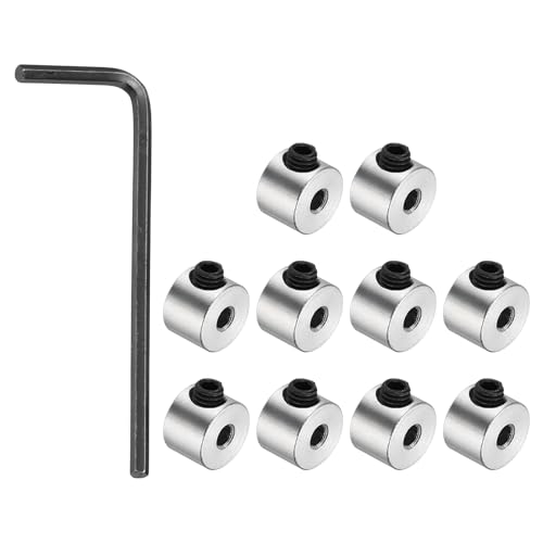 sourcing map 10 Pack Shaft Lock Collar, 2.05mm Bore Screw Lock Ring 7mm OD 5mm Height Steel Material Isolation for 3D Pr