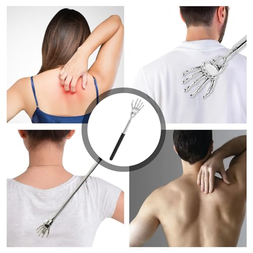 NVIYAM Ausziehbarer Rückenkratzer - Robuster Teleskop-Kratzhand Aus Edelstahl - Rückenmassagegerät Bis 57 cm – Ansicht 6