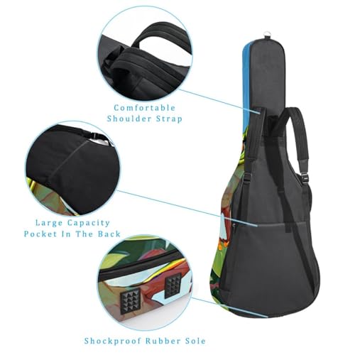 Sac pour guitare coloré avec motif floral et grenouille mignonne