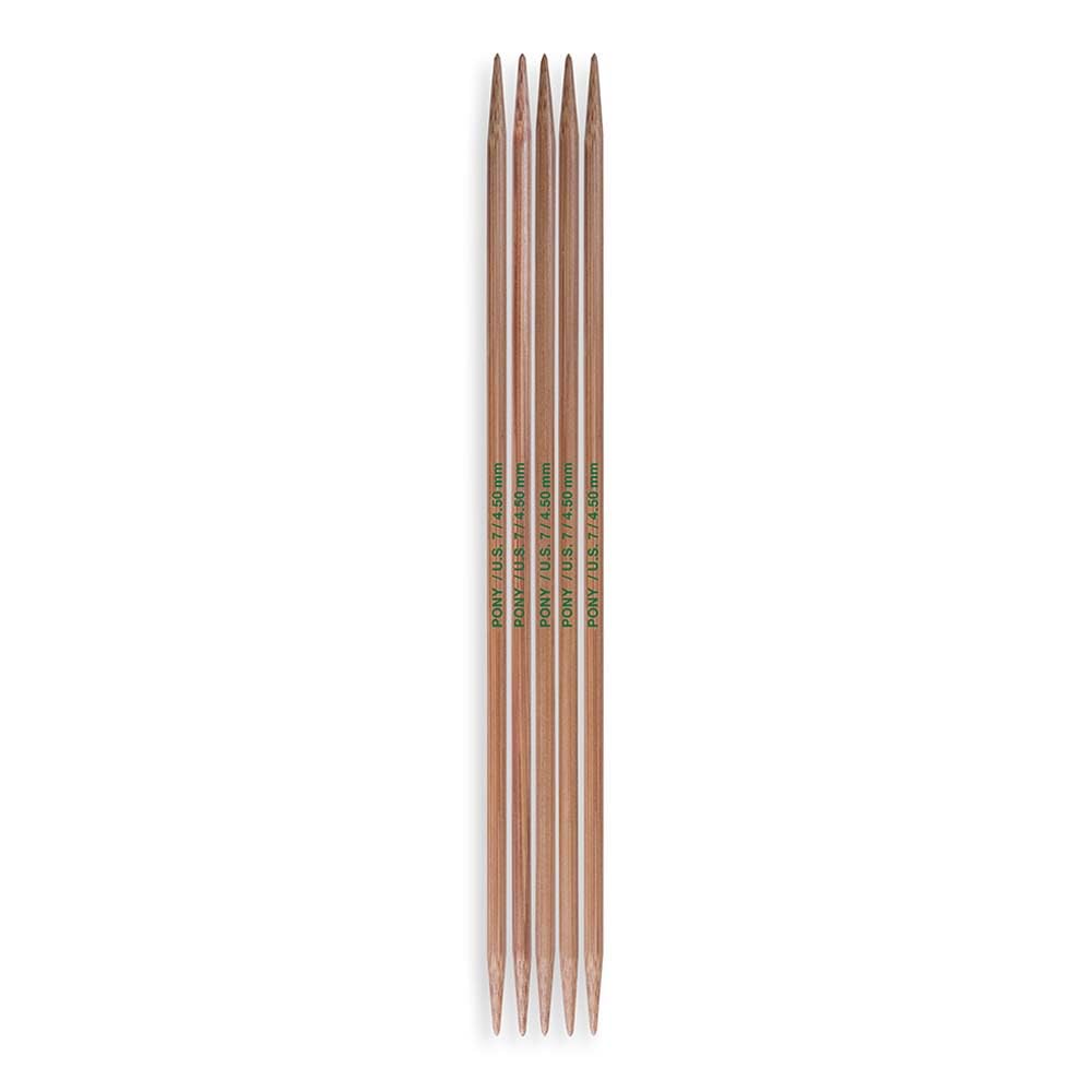 Pony Bamboo 20cm Double-Point Knitting Needles - Set of Five - 4.50mm (P67010)