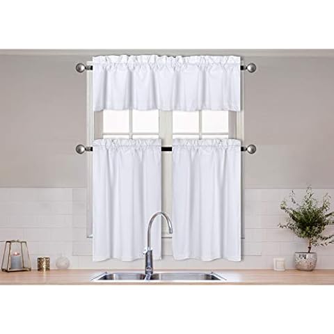 Home Collection 3-Piece Kitchen Curtain Set Cover