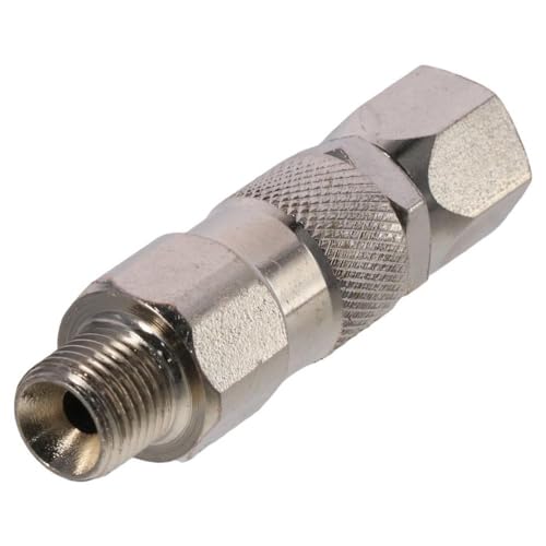 Image of FEIYING Gauges,Quick Connect Fitting Stainless Steel Airless Silver Spray Gun Test Adapter 360 Degree Rotation Swivel Head