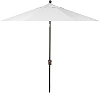 Treasure Garden 9ft Octagon Umbrella Push Button Tilt Bronze Frame Vanilla Obravia2 Fabric Patio Shade