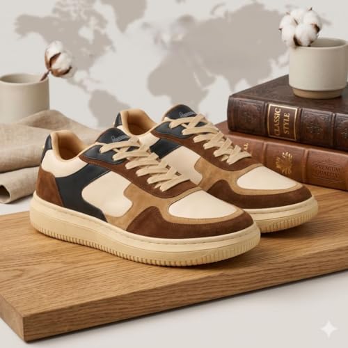 Image of Centrino Durable Sneakers for Men | Shoes for Man Stylish | Casual Lightweight Lace-Up Canvas Walking Shoes | Cushioned Insole | Breathable Anti-Skid Comfortable Sole | Mens Shoes for Long-Lasting Use (9587)