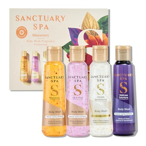 SANCTUARY Spa Discovery Body Wash Collection – Luxury Multi-Scent Shower Gel Set for Women – Pamper & Refresh Bath Gift Set, Ideal for Self Care, Birthday & Christmas