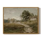 InSimSea Framed Canvas Wall Art Decor, Vintage Countryside Decor for Living Room Bedroom, Eathry Moody Art, Painting for Bathroom Office Hallway Room, 12'x16'