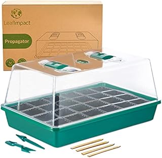1 Pack Seed Propagator for Plants | 24 Cells Growing Set For Starting Seeds Indoor | Windowsill Propagator | Adjustable Vents For Ideal Humidity | Seedling Tray for Germinating Plants and Vegetables