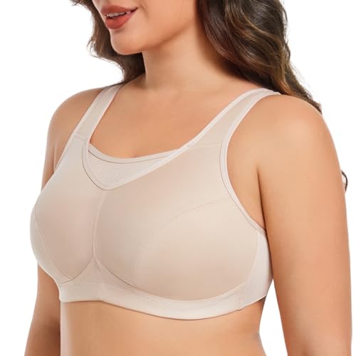 TELIMUSSTO Women's Sports Bra Wirefree Full Coverage Plus Size Comfort Non Padded Bra for Women4