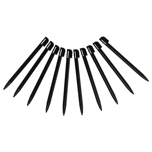 vhbw 10x lápices Compatible con Nintendo 2DS, DS Lite, DSi Consola   8,8 cm de Longitud, Negro