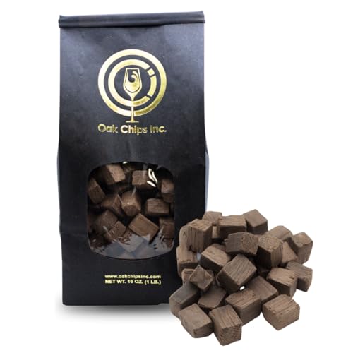Oak Chips Inc. American Oak Cubes for Brewing - Medium Plus Toast - 1 lb - Perfect for Aging Wines, Spirits, Beer, and More!