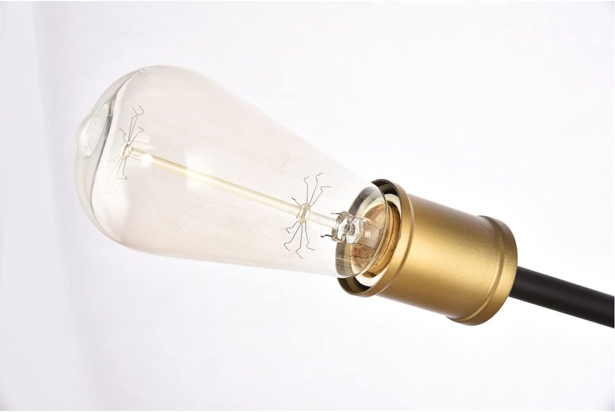 Elegant Lighting Living District Axel 5-Light Transitional Metal Wall Sconce in Black and Brass