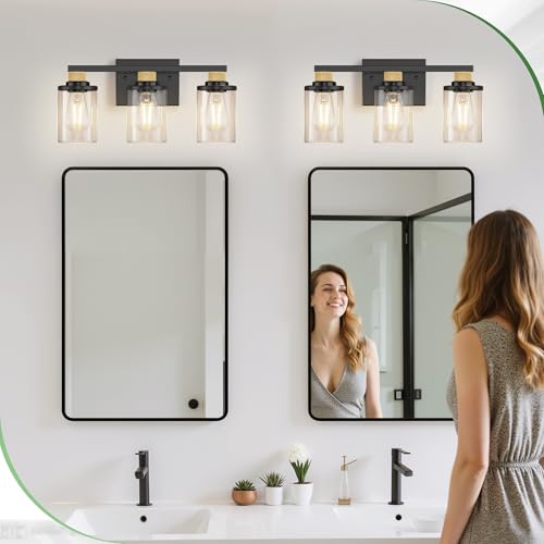 Image of DORESshop 17 Inch 3-Light Black Rope Bathroom Vanity Light