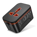 Universal Travel Adapter Worldwide, Travel Plug Adapter Worldwide with 2 USB C and 2 USB A Ports, All In One Universal Power Adapter International Travel Plug Adapter UK to Europe EU USA AUS Australia