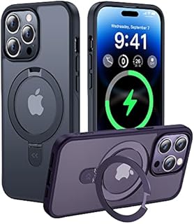 CASEKOO [All-in-1] MAGIC STAND for iPhone 14 Pro Max Case, [For MagSafe] [With Invisible Stand] [10FT Military Grade Protection] Shockproof Protective Phone Cover, Slim Fit Magnetic Cases, Black