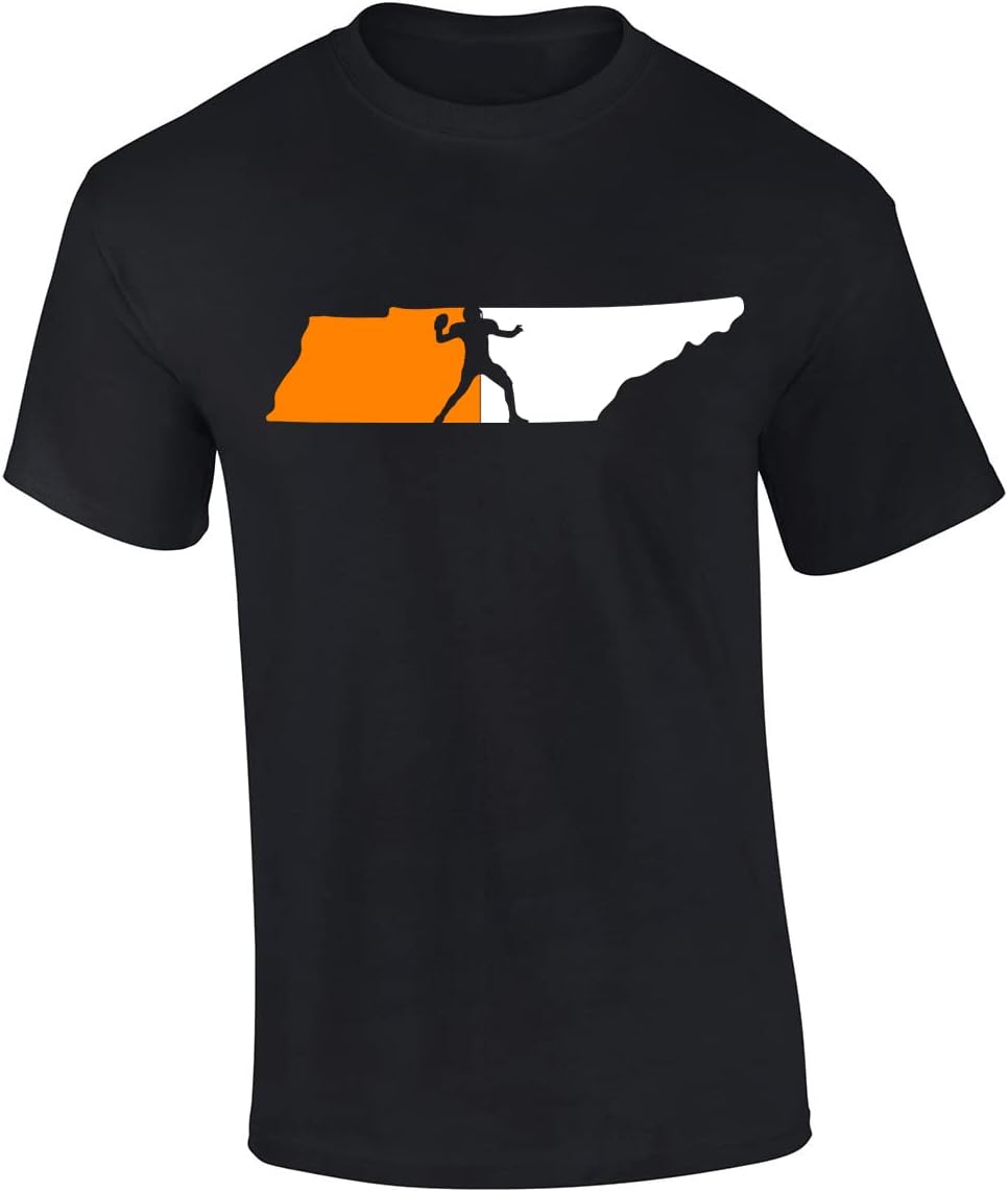Mens Tennessee Tshirt TN State Team Color Orange and White Football Short Sleeve T-Shirt Graphic Tee