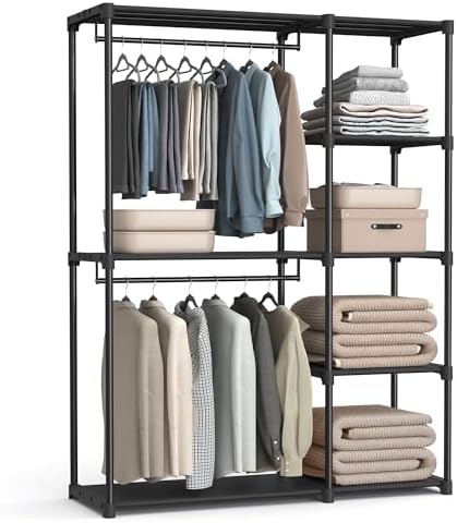 SONGMICS Armario de Ropa, Perchero, Burro Ropa, 124 x 43 x 182 cm...