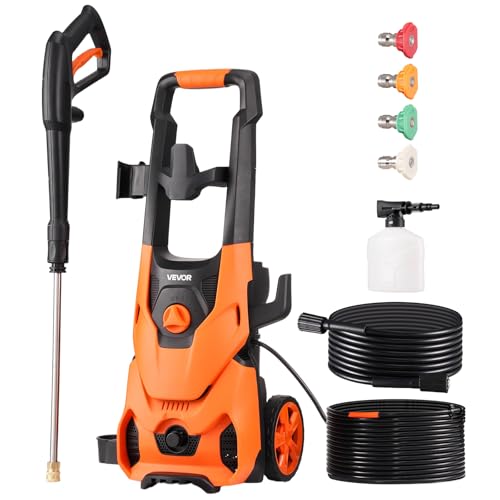 Image of VEVOR Electric Pressure Washer, Max 4200 PSI 2.8 GPM, High-Power Cleaner with Foam Cannon & 4 Nozzles for Driveways, Cars, Fences, Patios, Home Cleaning