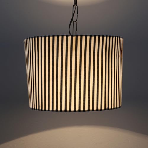 Image of tu casa Zebra Stripe Print Fabric Glow Pendent Light Hanging Lamp for Bedroom, Living Room, Lounge, Office, Gifting Area Without Bulb for Home Decoration (Height - 20 inch)