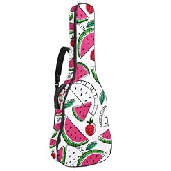 Housse de guitare en tissu Oxford épais rembourré avec boucle de suspension et sangle de cou Motif pastèque, Multicolore 4., 42.9×16.9×4.7 in, Sac de transport tendance pour guitare - Les Beatles, Paul McCartney, John Lennon, RIngo Starr, George Harrison