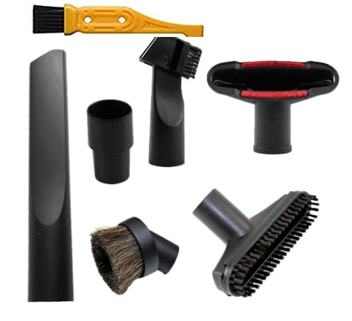getalong Vacuum Attachments Replacement 1 1/4 inch & 1 3/8 inch Vac Accessories Brush Nozzle Crevice Tool Vacuum Cleaner Accessories Brush Kit for Standard Hose Set of 6