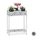 Relaxdays, Bianco Fioriera, 2 Ripiani, in Ghisa, Massiccia, Design Antico Shabby Chic, Stile Rustico HLP 72x53x22, colata, 1 pz
