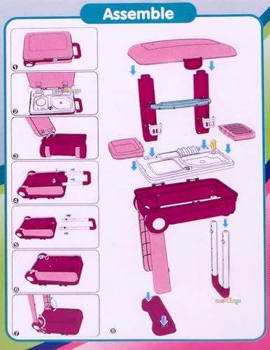 Image of Zest 4 Toyz Kitchen Set for Kids Girls Big Cooking Set Light Sound Toys Portable Trolley Pretend Play Toys Battery Operated (Pink) Made in India