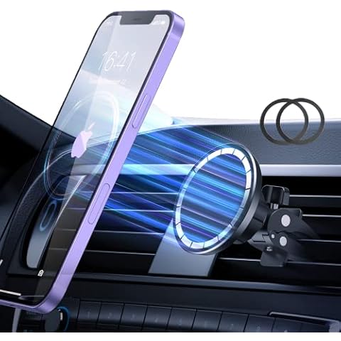DMJWAN Magnetic Car Phone Holder, Phone Holder for Car Air Vent,Phone Car Mount Compatible with Mag-safe Case and iPhone 13/12 series, and Other Phones Cover