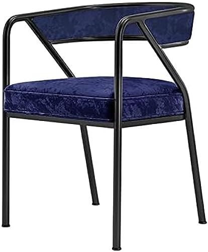 Silla de comedor de franela con patas de metal, reposabrazos y respaldo, silla de ocio ecológica
