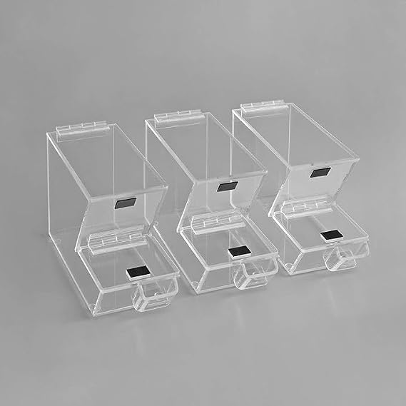 TableTop King 11" x 4" x 7" Stackable Candy/Topping Dispensers with Notches - 3/Set