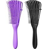 2 Pieces Detangling Brush for Afro America/ African Hair Textured 3a to 4c Kinky Wavy/ Curly/ Coily/...