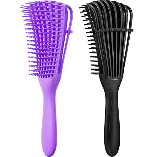 2 Pieces Detangling Brush for Afro America/African Hair Textured 3a to 4c Kinky...