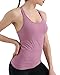 Calhoun Débardeurs de Fitness Sport Femme Sexy Gilet Tank Top Nageur Yoga Running Workout Respirant Séchage Rapide Rose L