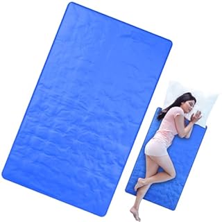 Drydiet Cooling Pad Mat for Sleep Cooling Mattress Pad Gel for Bed, Relieve Pain, Summer Hot Flashes, Adult, Pets, No Water or Electricity Required(Plain,Blue,48 x 28 Inch)