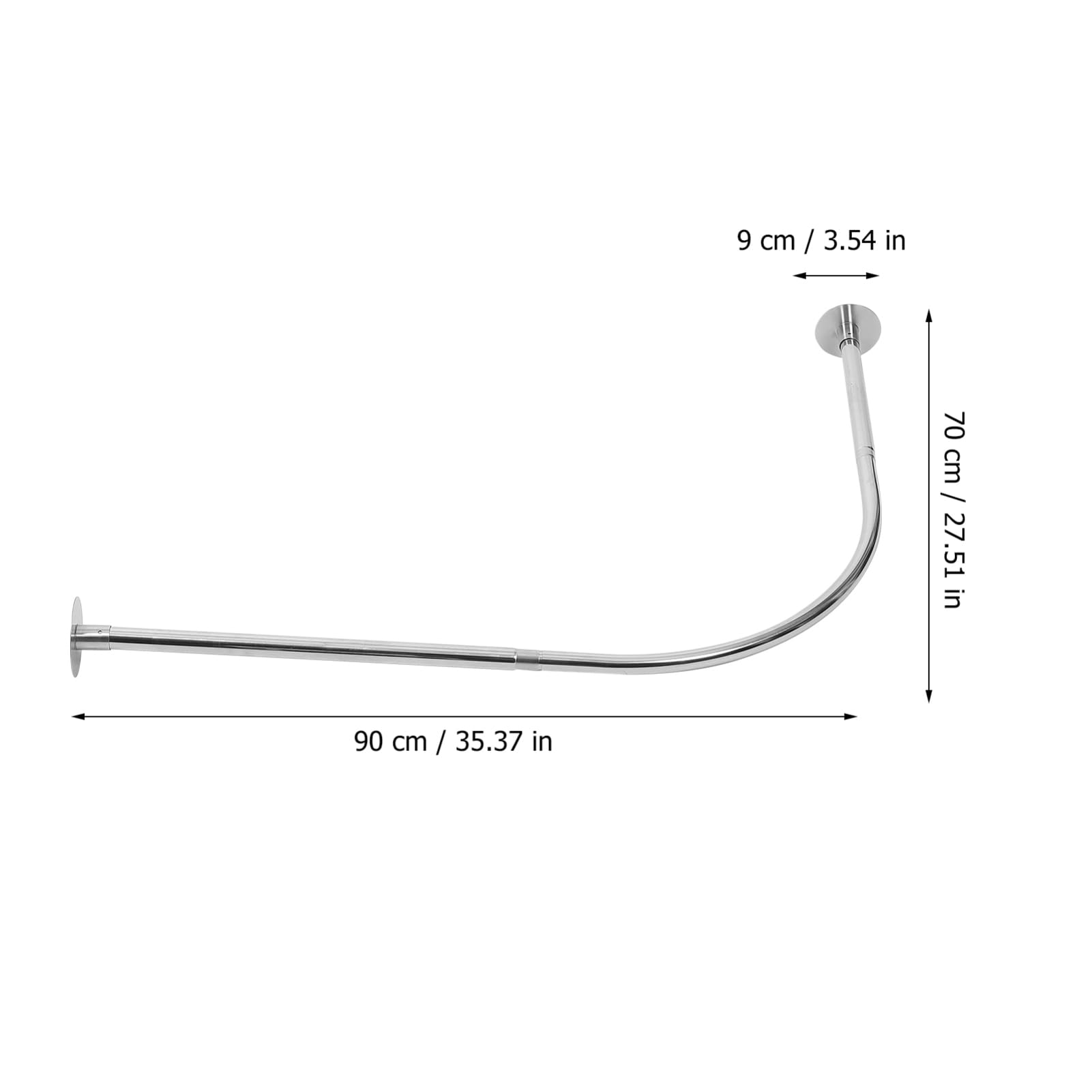 ABOOFAN Tringle de Rideau de Inoxydable Courbé pour Rail Extensible et Ajustable Installation Facile Système de Tension sans Perçage